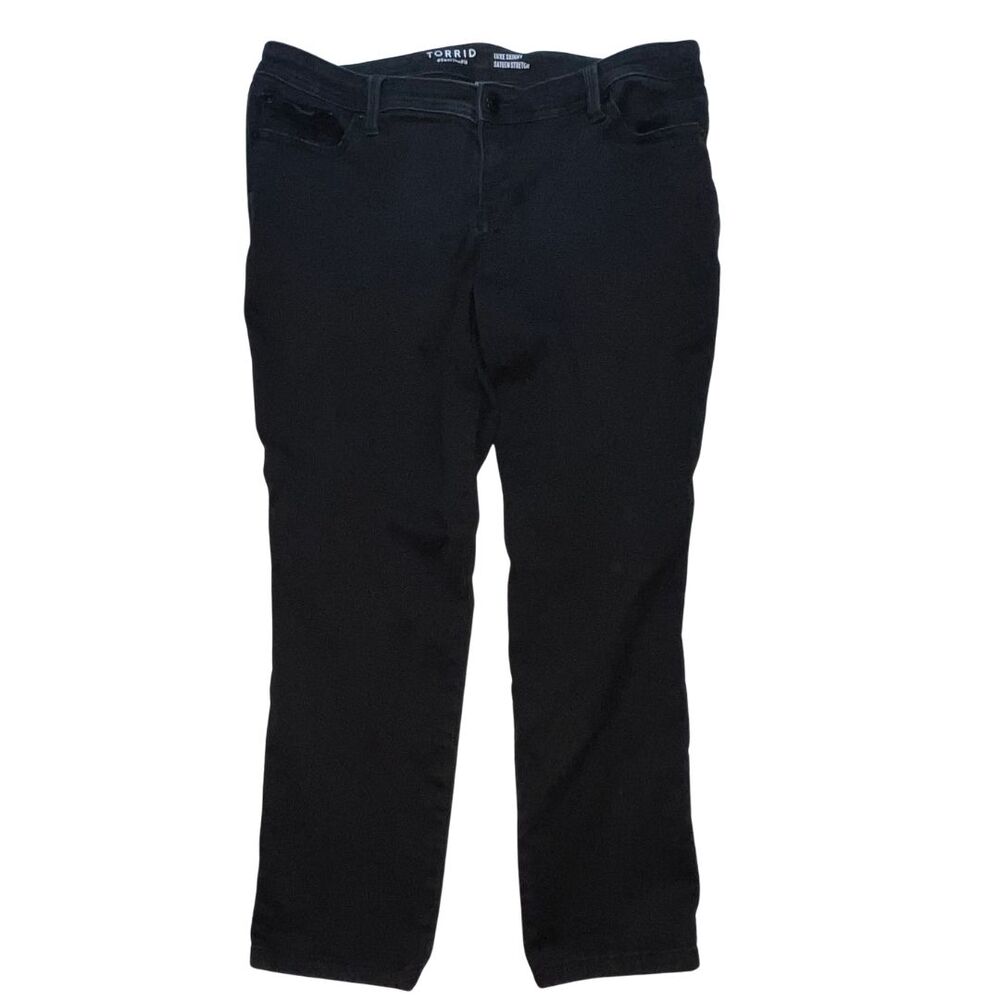 Torrid Black Pants Women 16 Straight Leg Punk Stretch Grunge Biker E Girl Jeans